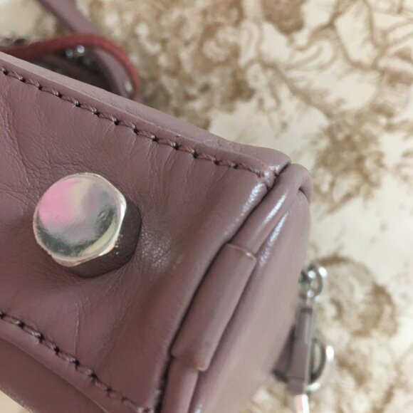 Rebecca Mincoff Mini MAC - Mauve Leather - Silver Tone Hardware - Excellent - Picture 13 of 15